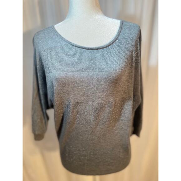 Express Size Small Pullover Knt Top 3/4 Sleeves Gray - Picture 1 of 5
